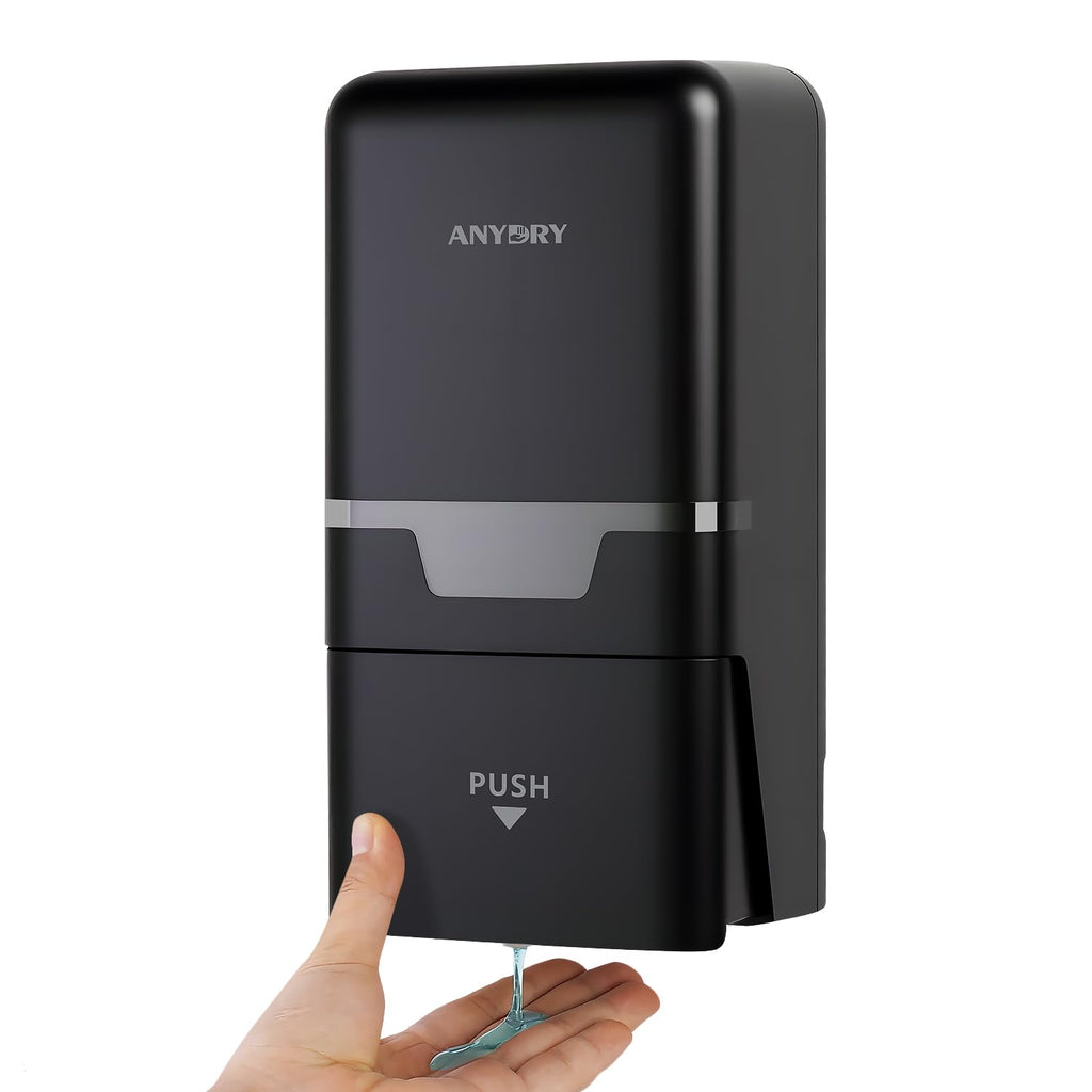 ANYDRY Manual Liquid Soap Dispenser Wall Mount, 27fl oz (800 ml) Large Capacity for Commercial Bathroom, Model AD1009