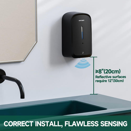 ANYDRY Commercial Automatic Soap Dispenser Large 34fl oz/1000ml Capacity Wall-Mounted Touchless Liquid Dispenser for High-Traffic Restrooms, Offices, Hospitals Model AD1220S