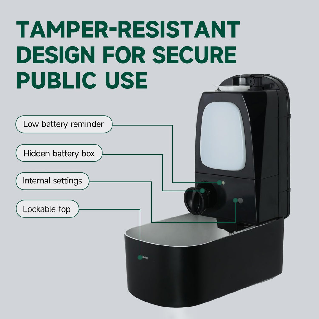 ANYDRY Commercial Automatic Soap Dispenser Large 34fl oz/1000ml Capacity Wall-Mounted Touchless Liquid Dispenser for High-Traffic Restrooms, Offices, Hospitals Model AD1220S