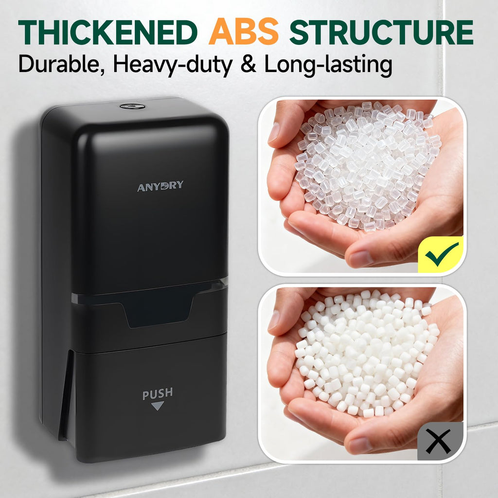 ANYDRY Manual Liquid Soap Dispenser Wall Mount, 27fl oz (800 ml) Large Capacity for Commercial Bathroom, Model AD1009