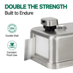 ANYDRY Commercial Wall Mounted Soap Dispenser 37fl oz 1100ml Large Capacity Brushed Stainless Steel Manual Dispenser for High Traffic Restrooms, Model AD1010
