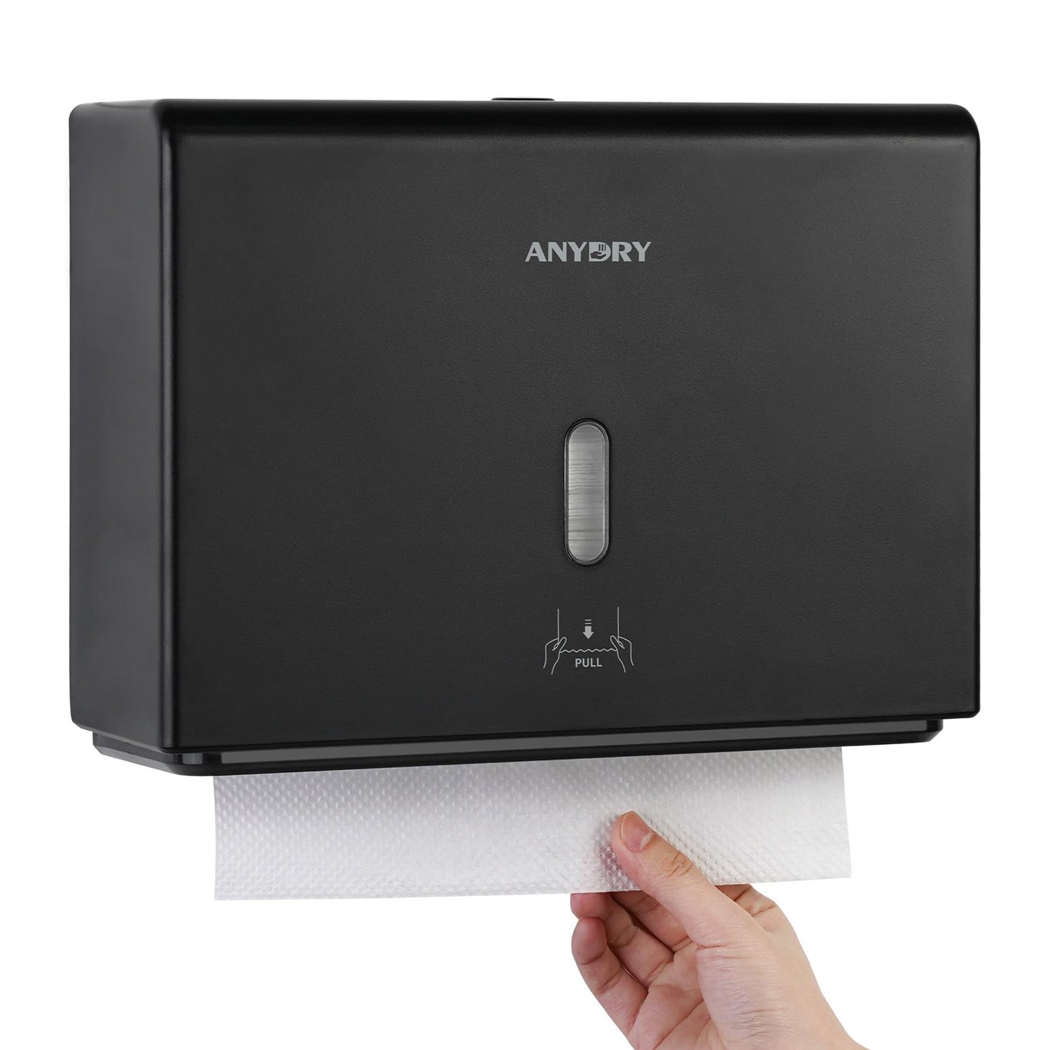 ANYDRY Wall-Mounted Paper Towel Dispenser – Fits Tri-Fold Towels up to 10x3.1 Inches, Holds 200 Sheets, Ideal for Home & Commercial Use Model AD5102