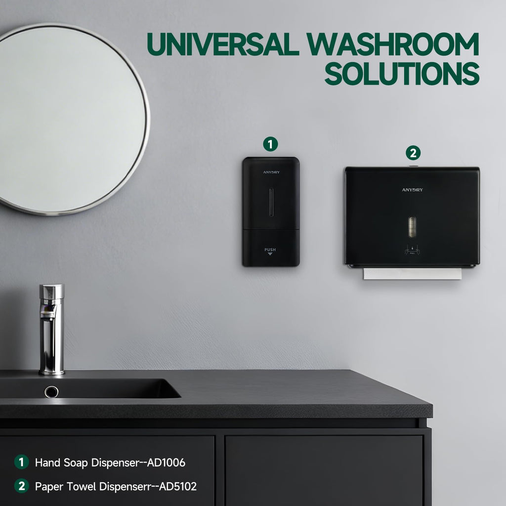 ANYDRY Wall-Mounted Paper Towel Dispenser – Fits Tri-Fold Towels up to 10x3.1 Inches, Holds 200 Sheets, Ideal for Home & Commercial Use Model AD5102
