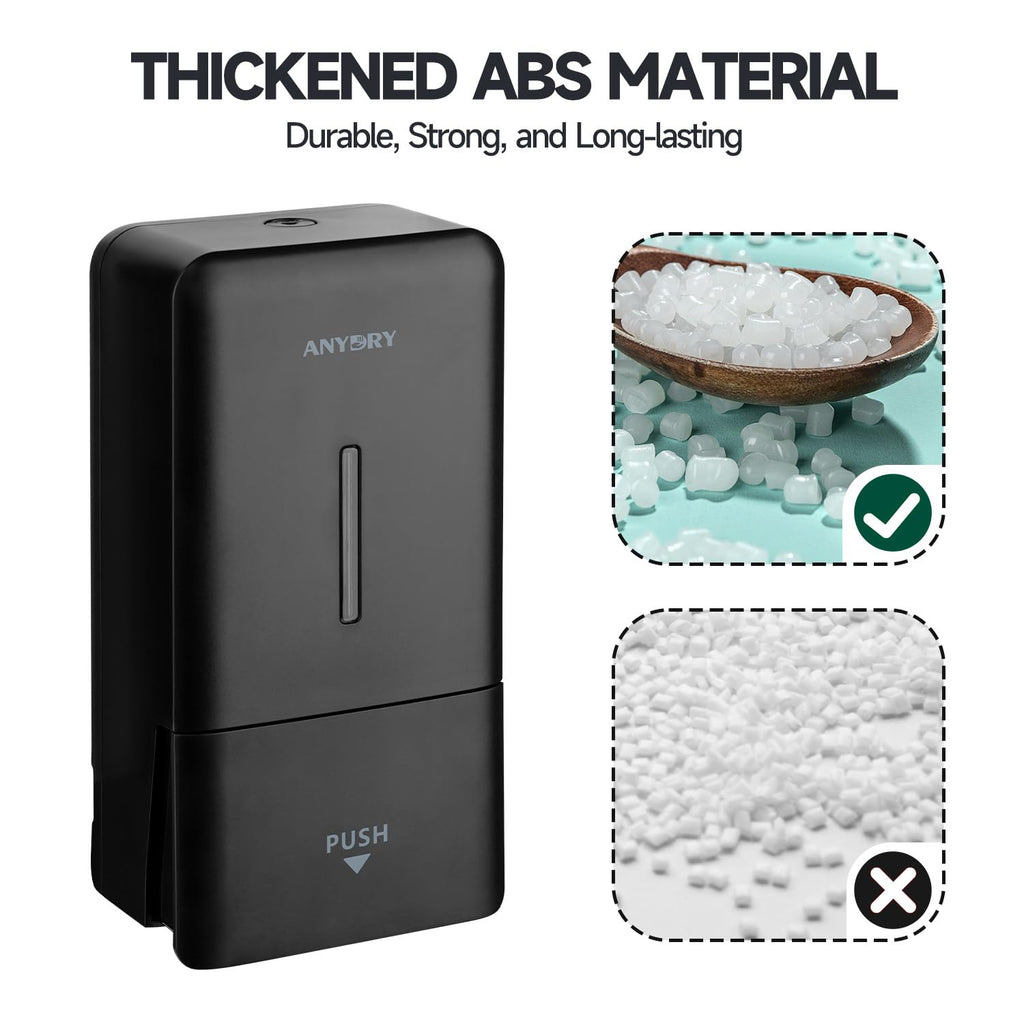 ANYDRY 27fl oz (800 ml) Manual Wall Mounted Soap Dispenser, Ideal for Commercial Bathrooms Restaurants Hotels, Use with Liquid Hand Soap Shampoo, Model AD1006