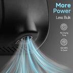 ANYDRY Compact Hand Dryer, High-Speed 1350W Airflow, Brushed Stainless Steel Finish, Space-Saving for Commercial & Home Use,Model AD2803Y