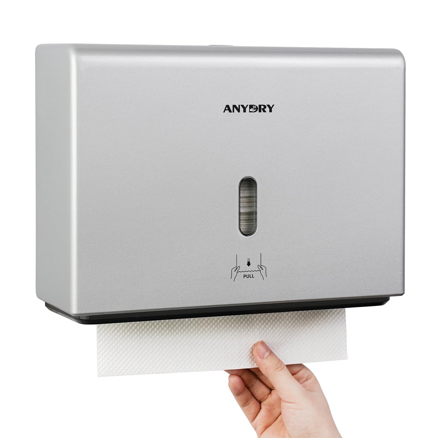 ANYDRY Wall-Mounted Paper Towel Dispenser – Fits Tri-Fold Towels up to 10x3.1 Inches, Holds 200 Sheets, Ideal for Home & Commercial Use Model AD5102