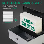ANYDRY Wall-Mounted Paper Towel Dispenser – Fits Tri-Fold Towels up to 10x3.1 Inches, Holds 200 Sheets, Ideal for Home & Commercial Use Model AD5102