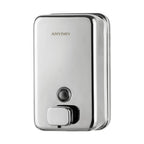 ANYDRY Commercial Wall Mounted Soap Dispenser 37fl oz 1100ml Large Capacity Brushed Stainless Steel Manual Dispenser for High Traffic Restrooms, Model AD1010
