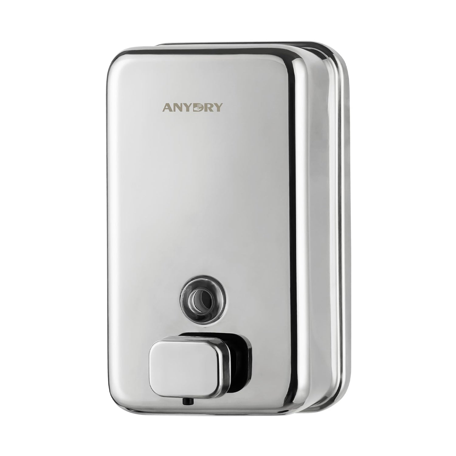 ANYDRY Commercial Wall Mounted Soap Dispenser 37fl oz 1100ml Large Capacity Brushed Stainless Steel Manual Dispenser for High Traffic Restrooms, Model AD1010