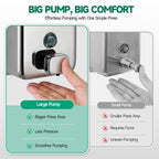 ANYDRY Commercial Wall Mounted Soap Dispenser 37fl oz 1100ml Large Capacity Brushed Stainless Steel Manual Dispenser for High Traffic Restrooms, Model AD1010
