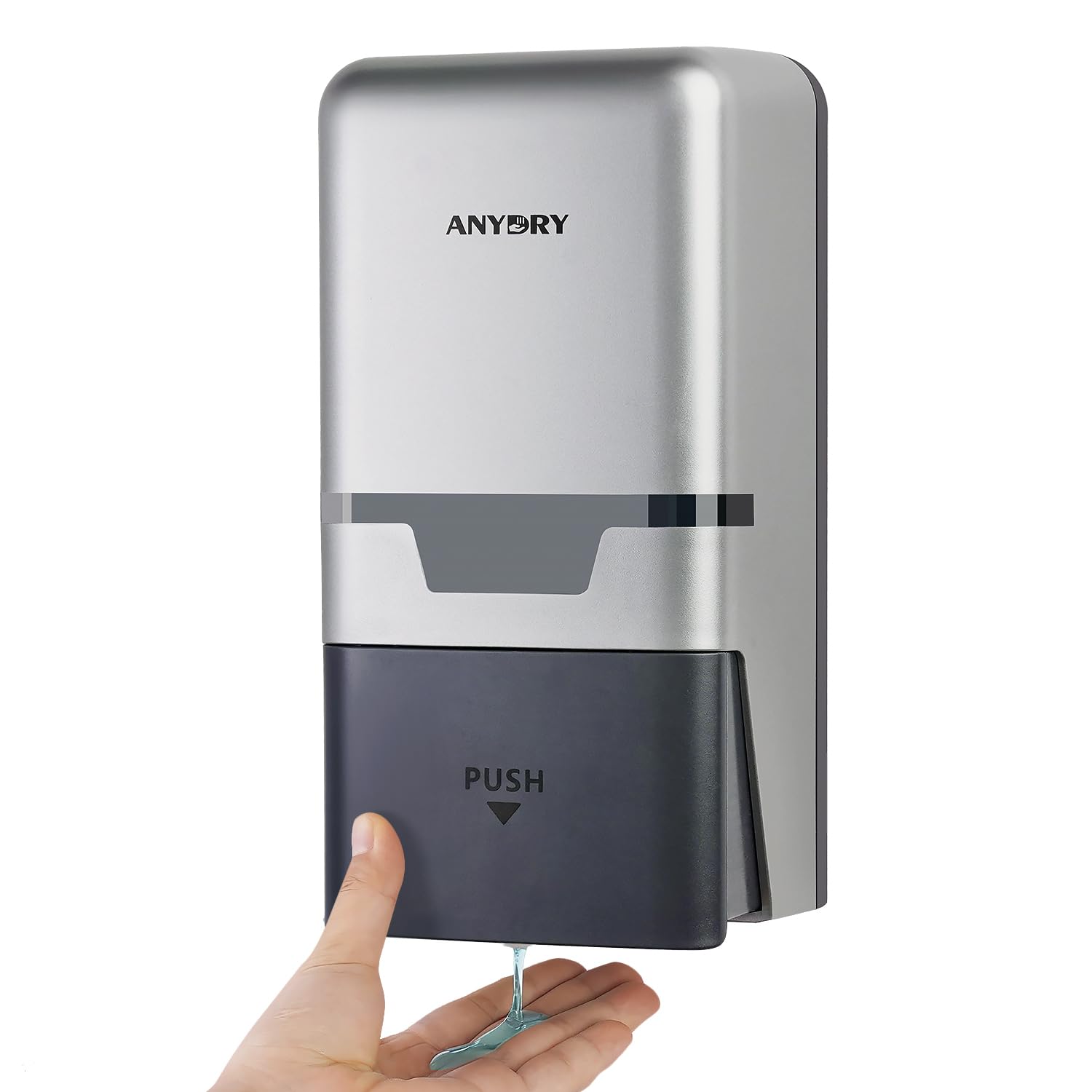 ANYDRY Manual Liquid Soap Dispenser Wall Mount, 27fl oz (800 ml) Large Capacity for Commercial Bathroom, Model AD1009