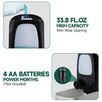 ANYDRY Commercial Automatic Soap Dispenser Large 34fl oz/1000ml Capacity Wall-Mounted Touchless Liquid Dispenser for High-Traffic Restrooms, Offices, Hospitals Model AD1220S