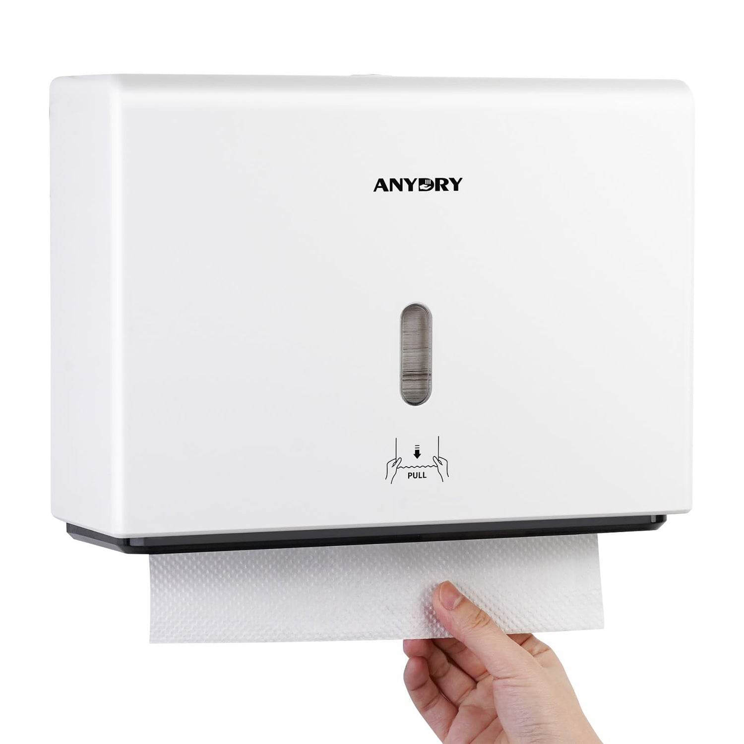ANYDRY Wall-Mounted Paper Towel Dispenser – Fits Tri-Fold Towels up to 10x3.1 Inches, Holds 200 Sheets, Ideal for Home & Commercial Use Model AD5102