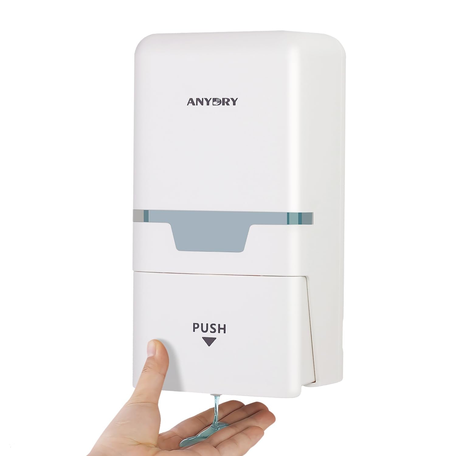 ANYDRY Manual Liquid Soap Dispenser Wall Mount, 27fl oz (800 ml) Large Capacity for Commercial Bathroom, Model AD1009