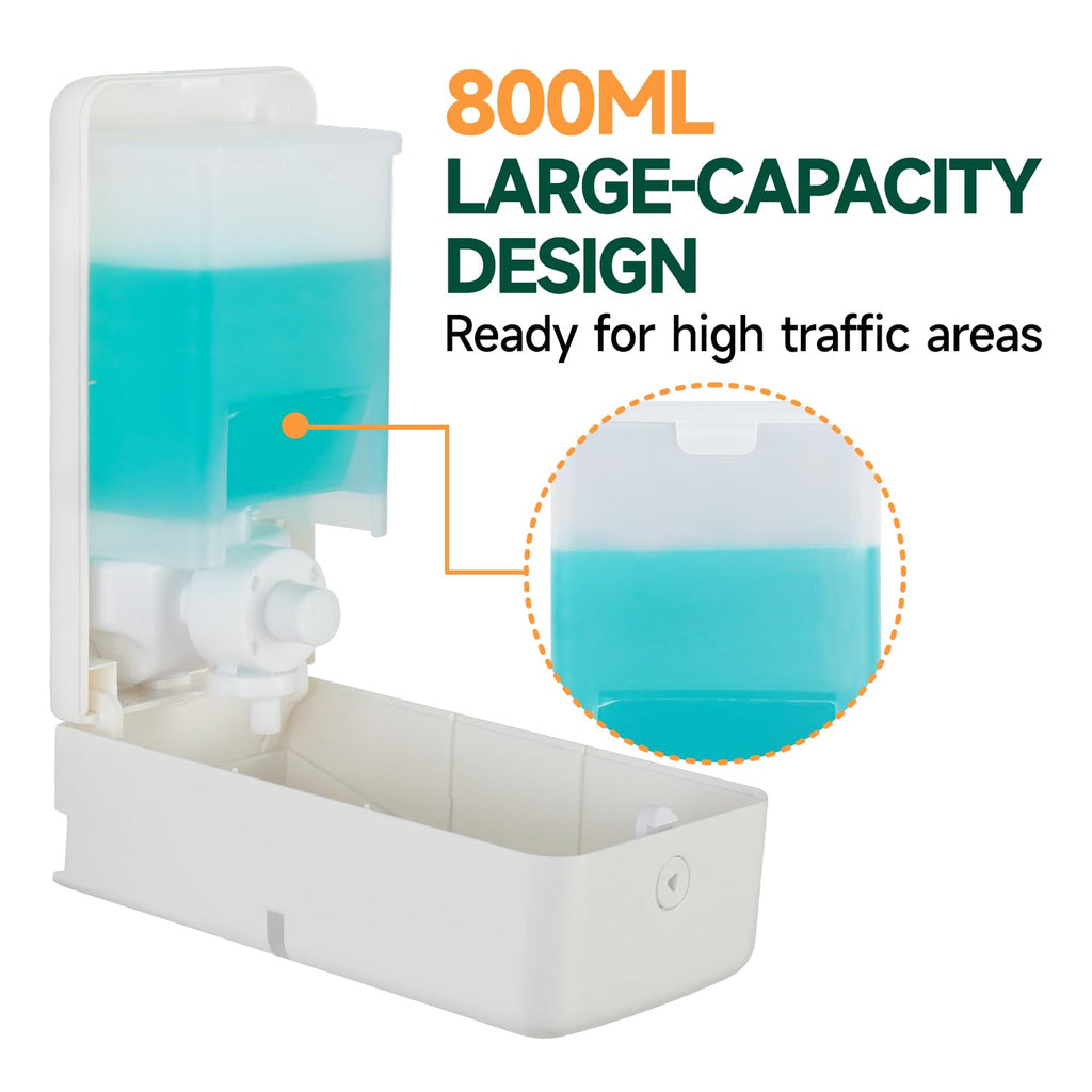 ANYDRY Manual Liquid Soap Dispenser Wall Mount, 27fl oz (800 ml) Large Capacity for Commercial Bathroom, Model AD1009
