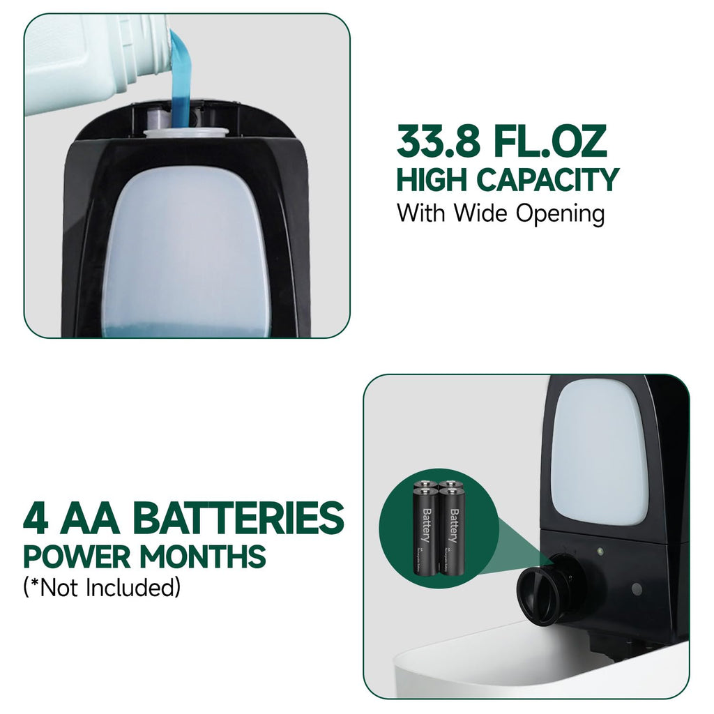 ANYDRY Commercial Automatic Soap Dispenser Large 34fl oz/1000ml Capacity Wall-Mounted Touchless Liquid Dispenser for High-Traffic Restrooms, Offices, Hospitals Model AD1220S
