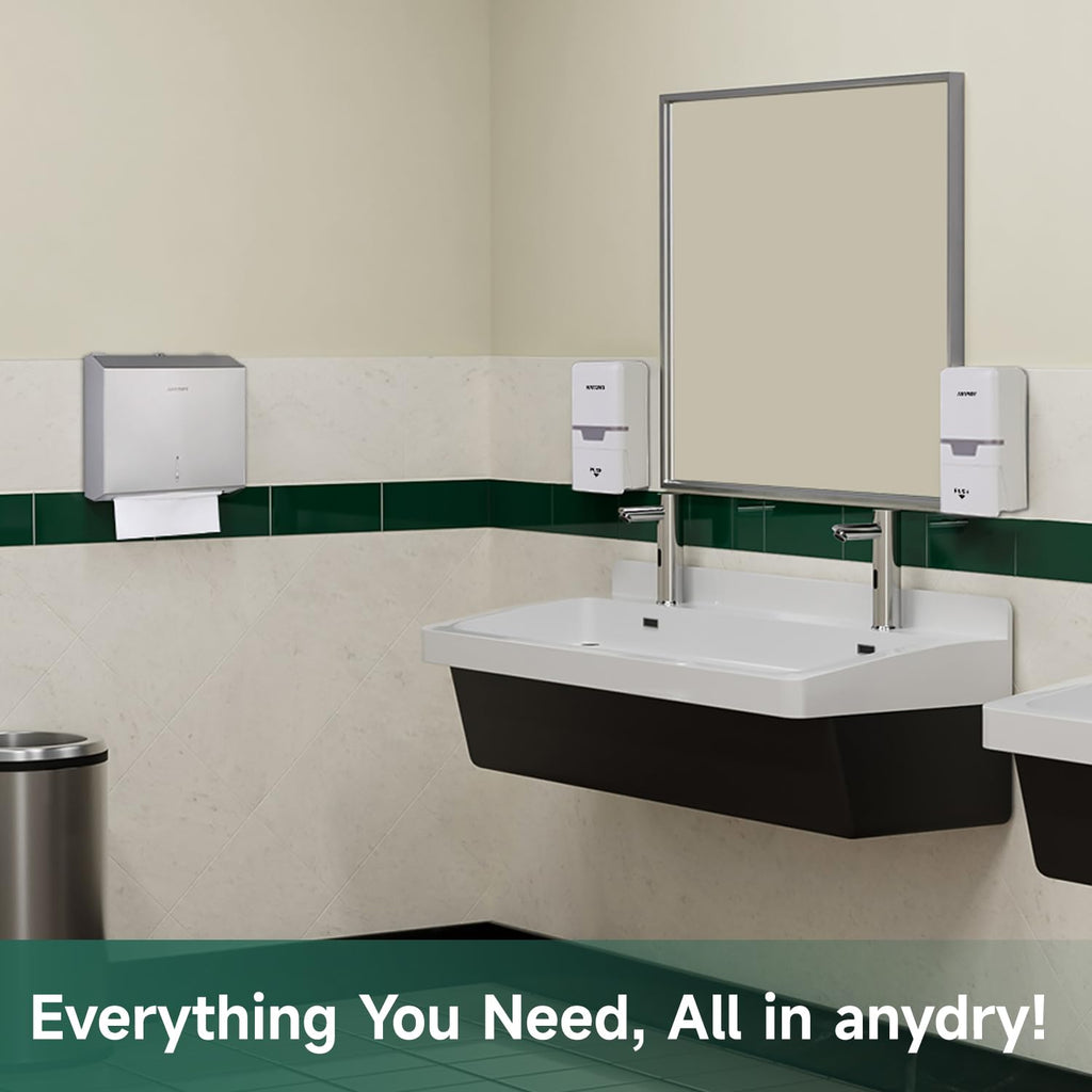 ANYDRY Manual Liquid Soap Dispenser Wall Mount, 27fl oz (800 ml) Large Capacity for Commercial Bathroom, Model AD1009